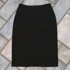 Below the knee black pencil skirt w/kick pleats - EUC